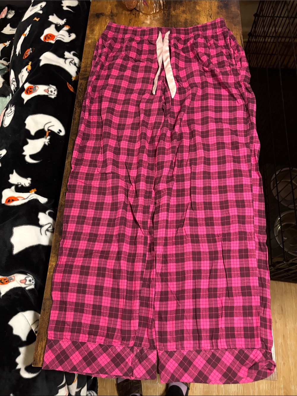 Victoria's Secret Hot Pink & Dark Pink Plaid Sleep Pants